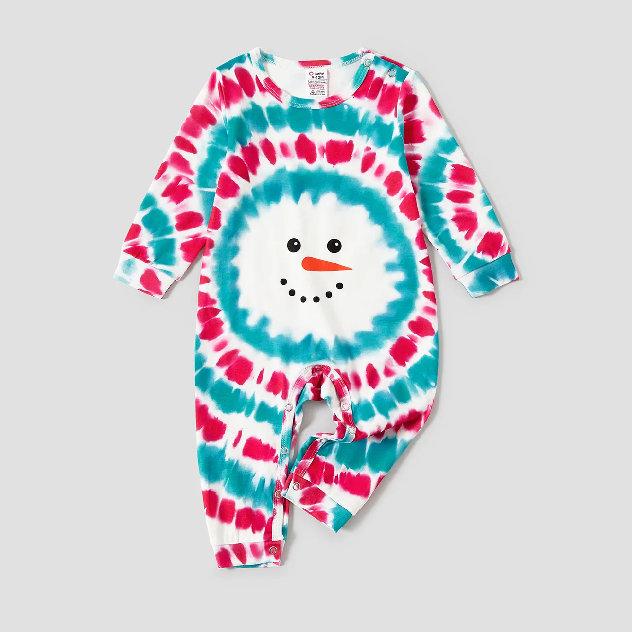 Christmas Snowman Print Family Matching Colorful Pajamas Sets (Flame Resistant)  big image 1