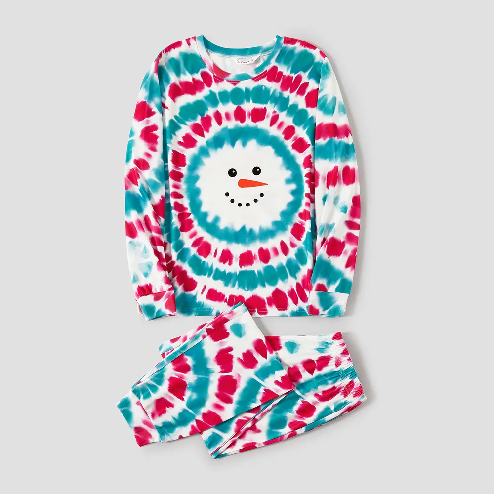 Christmas Snowman Print Family Matching Colorful Pajamas Sets (Flame Resistant)  big image 17