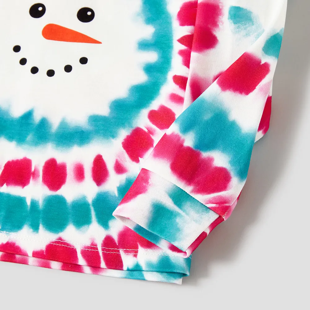 Christmas Snowman Print Family Matching Colorful Pajamas Sets (Flame Resistant) big image 13