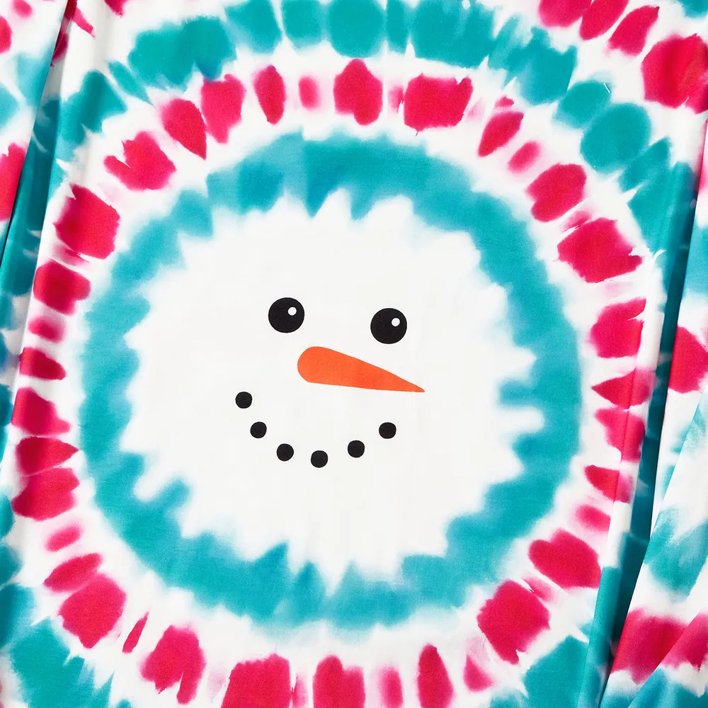 Christmas Snowman Print Family Matching Colorful Pajamas Sets (Flame Resistant)  big image 24