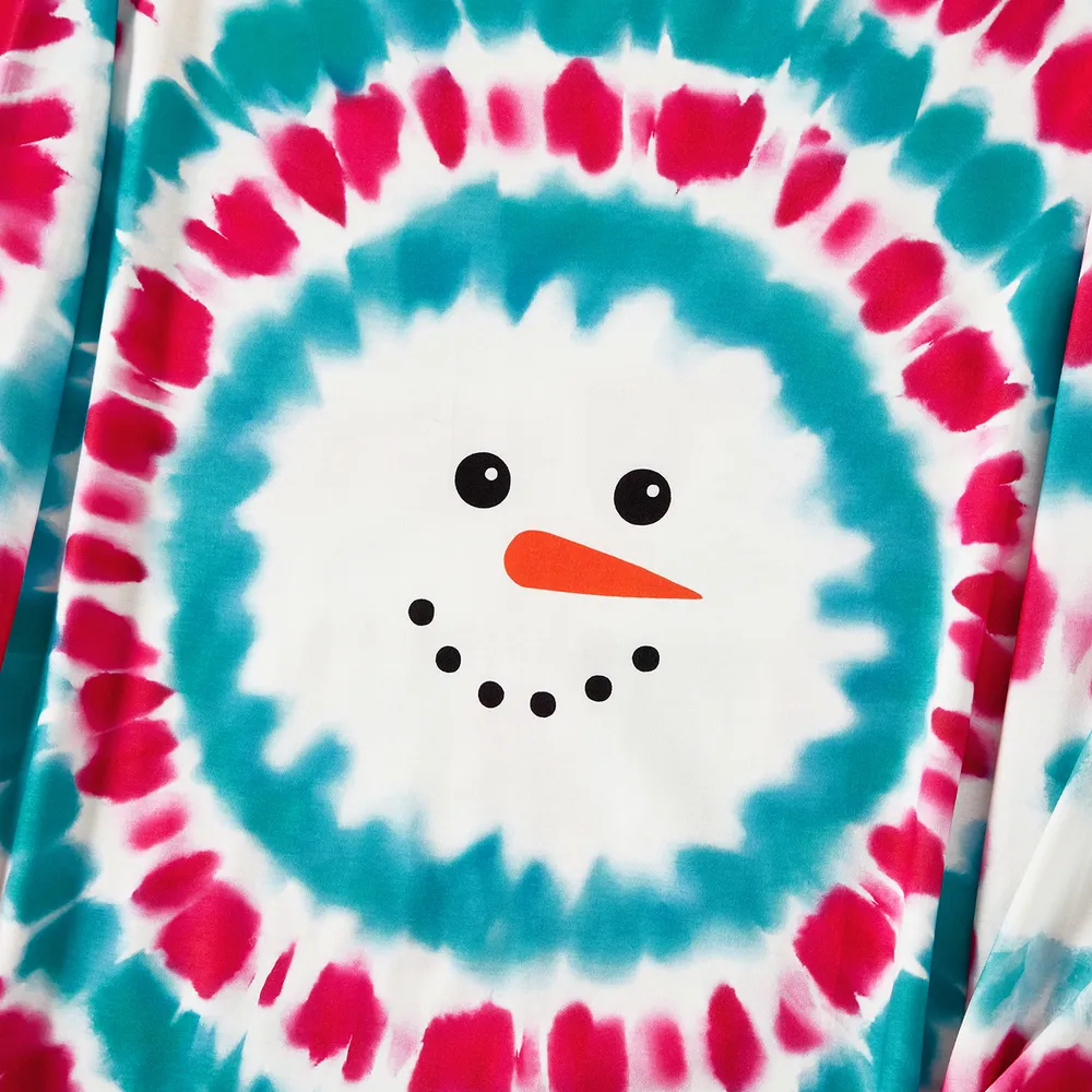 Christmas Snowman Print Family Matching Colorful Pajamas Sets (Flame Resistant)  big image 19
