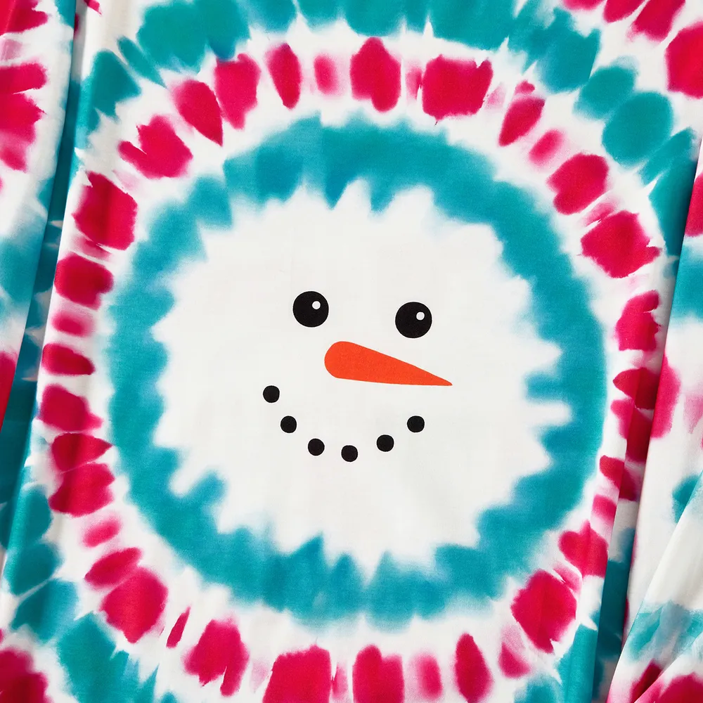 Christmas Snowman Print Family Matching Colorful Pajamas Sets (Flame Resistant) big image 19