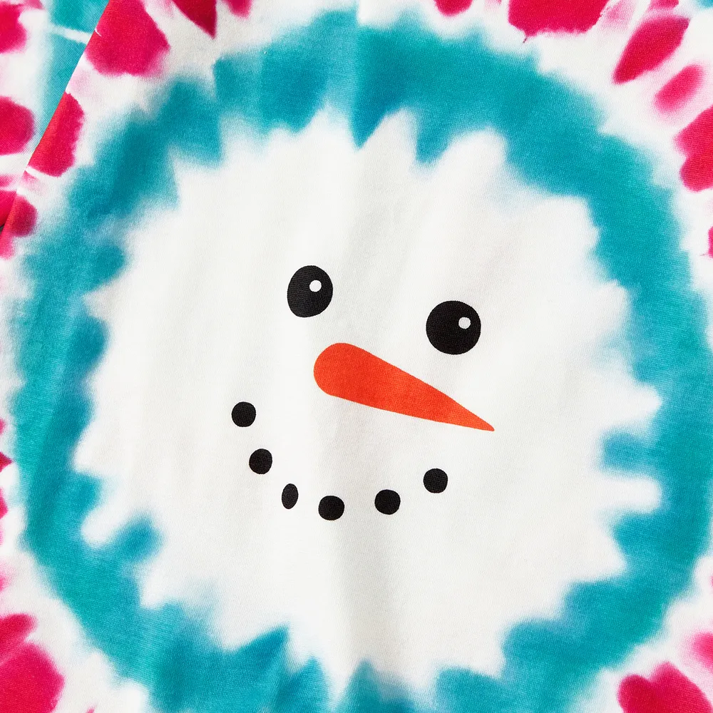 Christmas Snowman Print Family Matching Colorful Pajamas Sets (Flame Resistant)  big image 6
