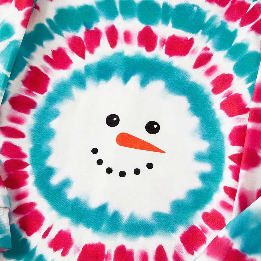 Christmas Snowman Print Family Matching Colorful Pajamas Sets (Flame Resistant) big image 12