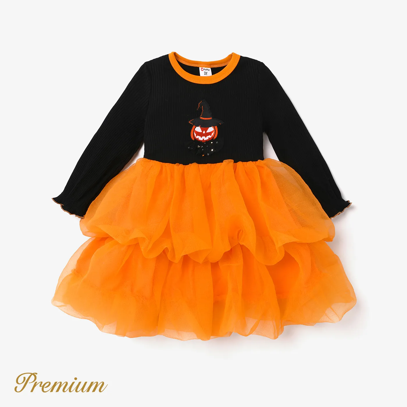 Toddler Girl Halloween Elegant Dress Black big image 1