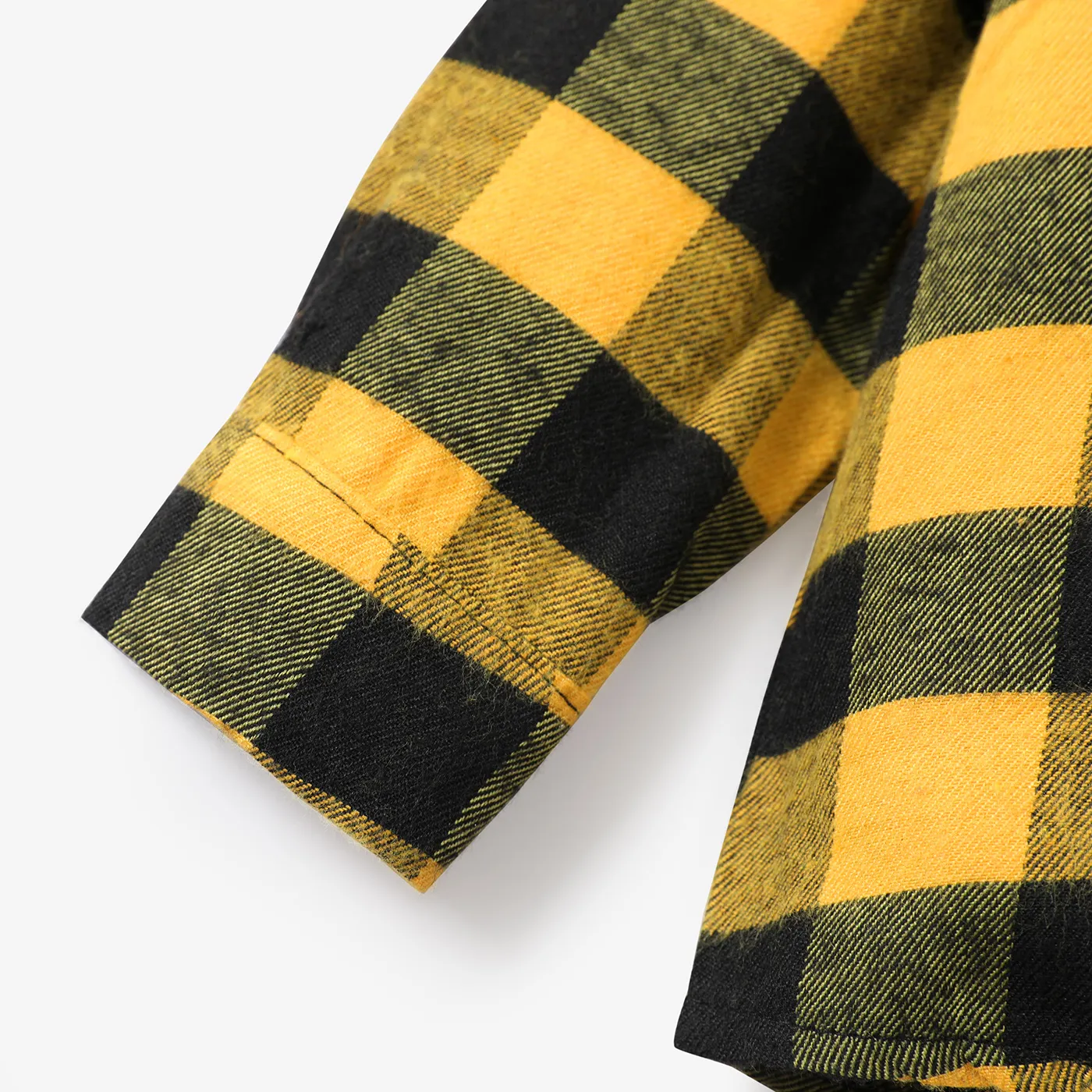 Baby Boy Classic Grid Hooded Top Yellow image 4