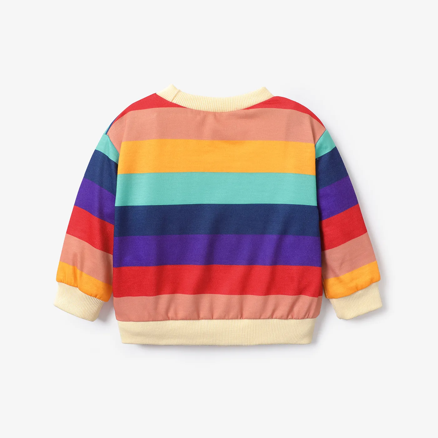 Baby Boy/Girl Heart & Letter Print Rainbow Colorblock Long-sleeve Sweatshirt  image 3
