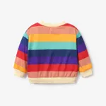 Baby Boy/Girl Heart & Letter Print Rainbow Colorblock Long-sleeve Sweatshirt  image 3