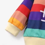 Baby Boy/Girl Heart & Letter Print Rainbow Colorblock Long-sleeve Sweatshirt  image 5