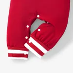 Christmas 2pcs Baby Boy/Girl 95% Cotton Striped Long-sleeve Letter Print Jumpsuit with Hat Set Red image 5