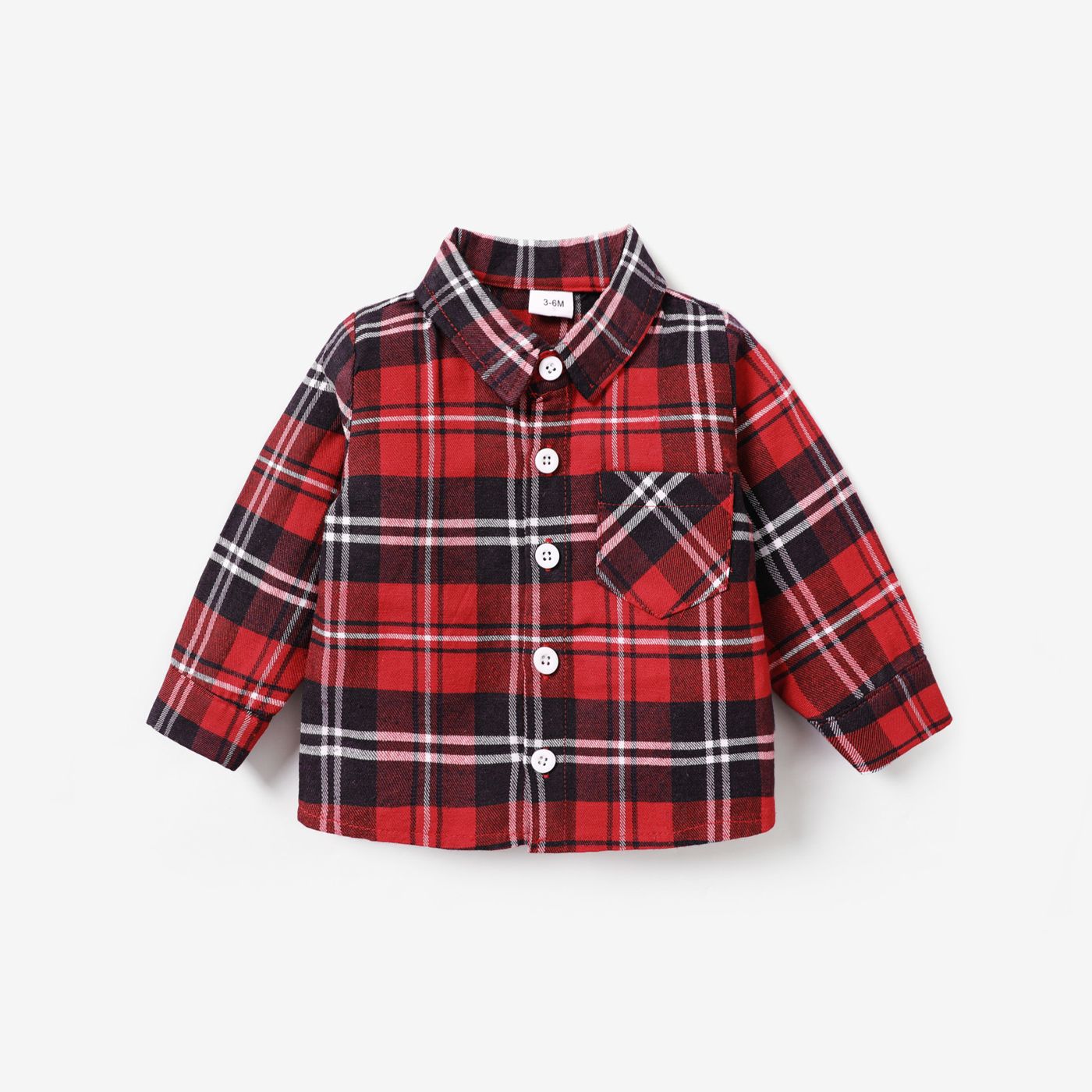 Baby Boy/Girl Classic Grid/Houndstooth Collar Long Sleeves Shirt