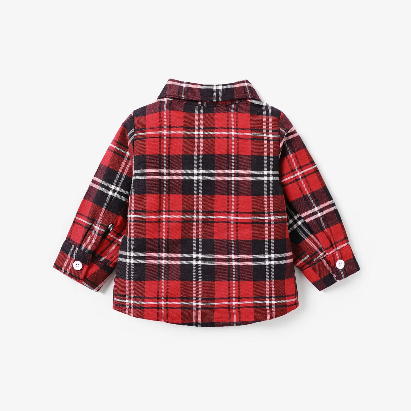 Baby Boy/Girl Classic Grid/Houndstooth Collar Long Sleeves Shirt  image 2