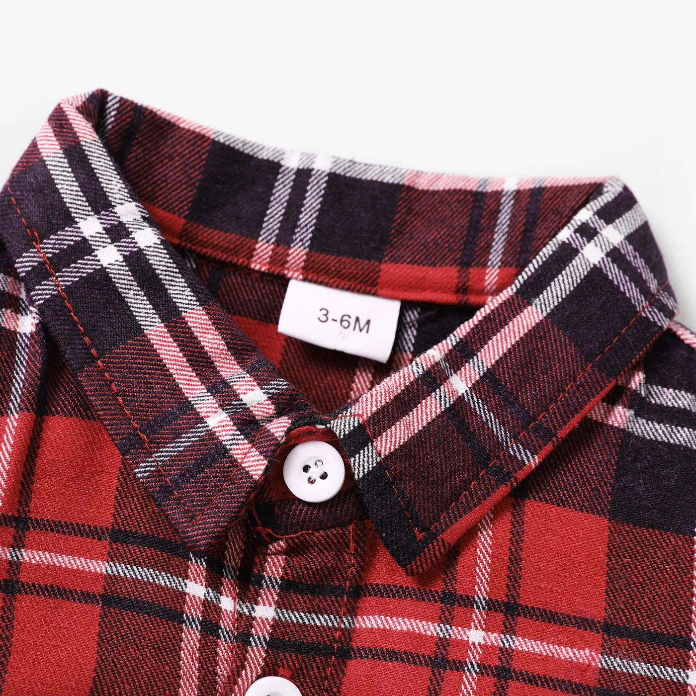 Baby Boy/Girl Classic Grid/Houndstooth Collar Long Sleeves Shirt  image 4