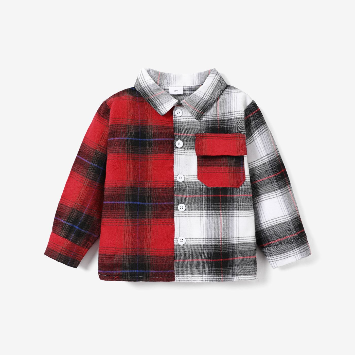 Toddler Girl/boy Plaid Polo Long Sleeve Shirt