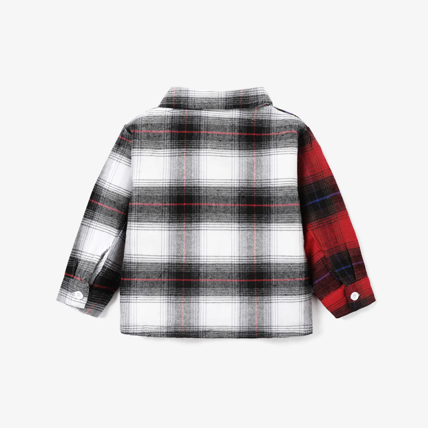Toddler girl/boy Plaid Polo Long Sleeve Shirt Red image 2