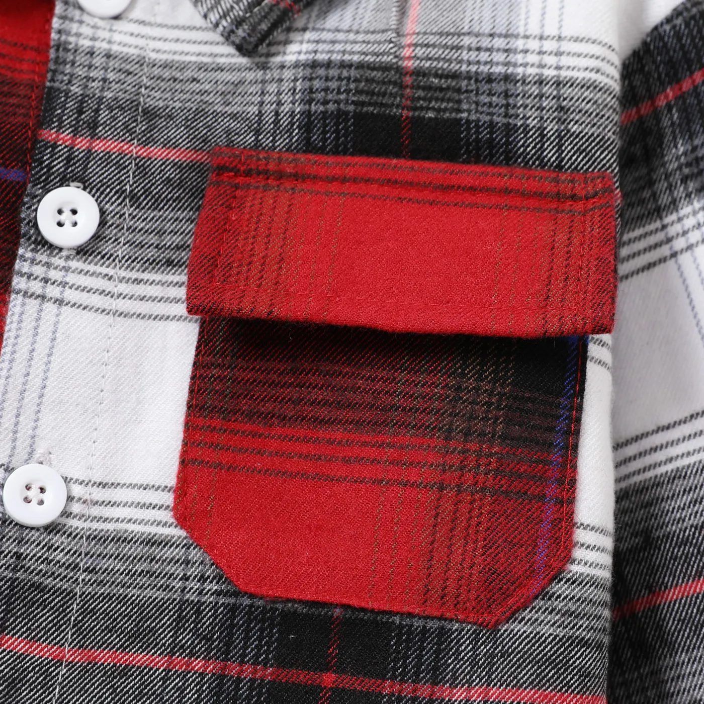 Toddler girl/boy Plaid Polo Long Sleeve Shirt Red image 5
