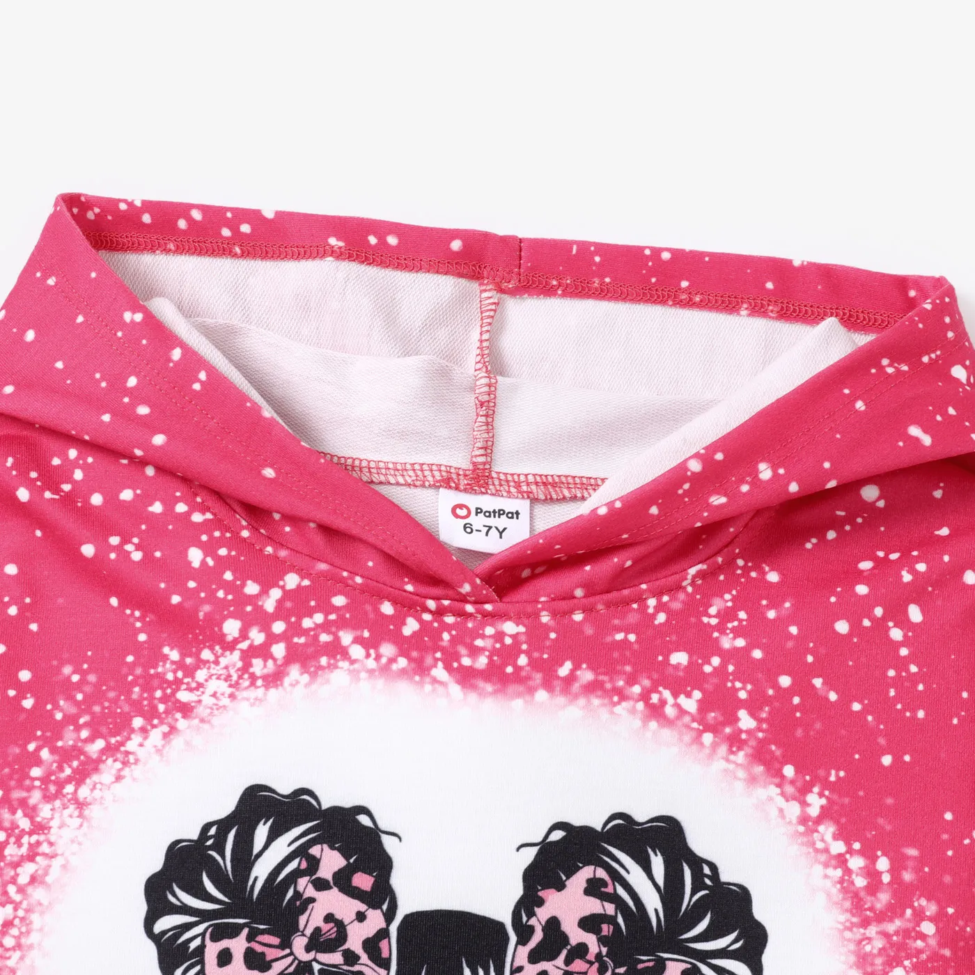 Kid Girl Sweet Character Pattern Hooded Dress   image 3