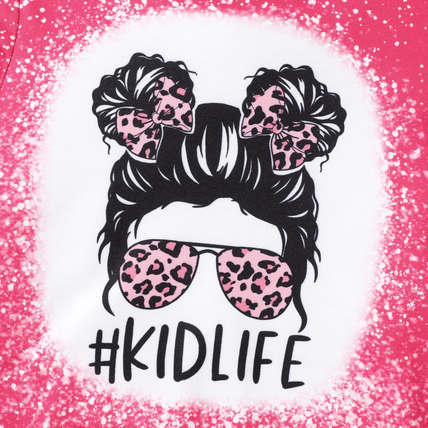 Kid Girl Sweet Character Pattern Hooded Dress   image 4