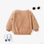 Baby Girl Cotton Long-sleeve Solid Fluffy Fleece Pullover  image 2