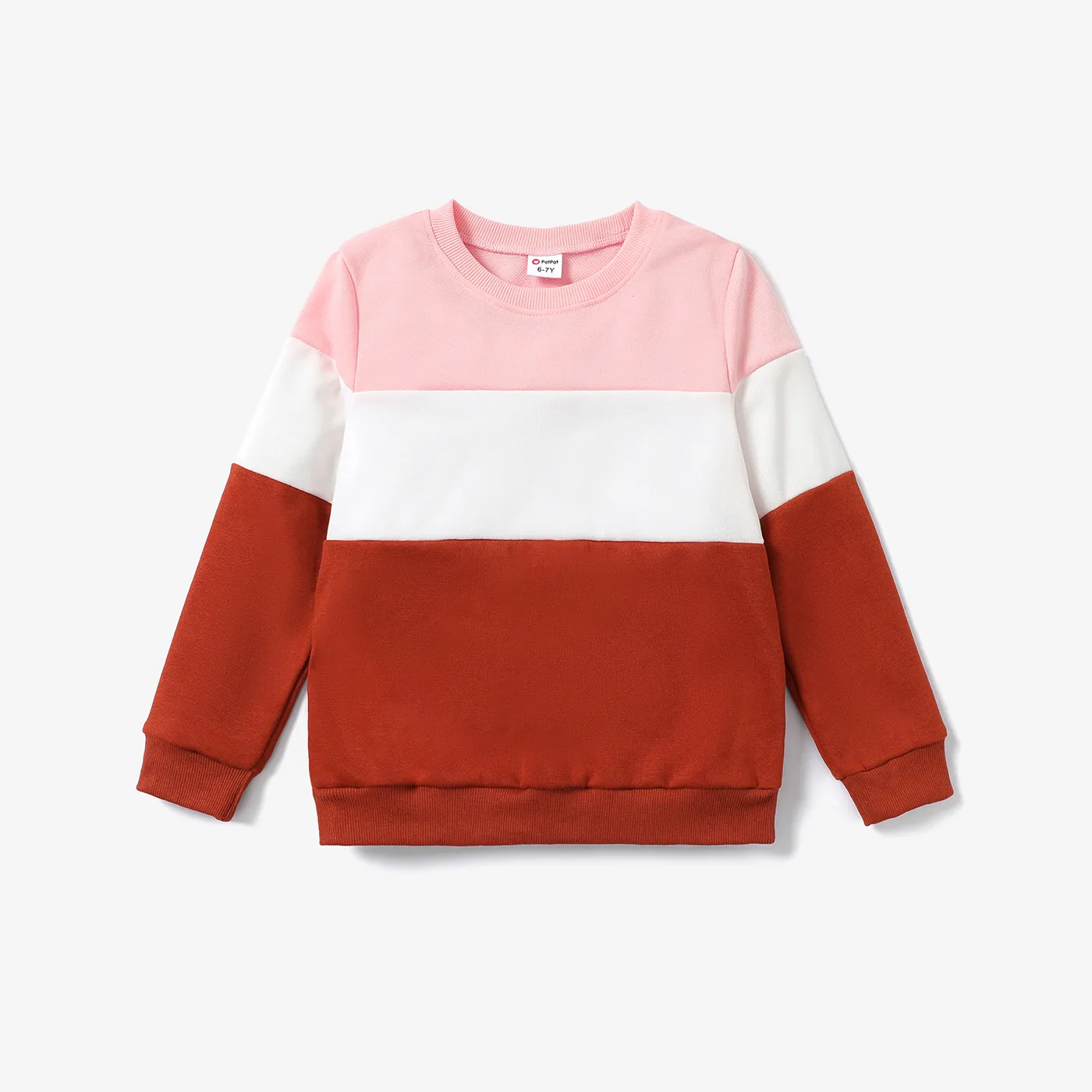 Kid Girl Avant-garde Fabric Stitching Sweatshirt  Multi-color big image 1