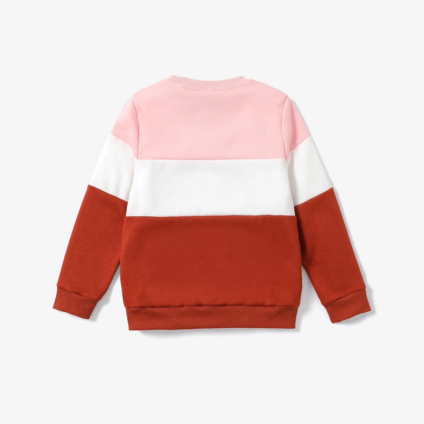 Kid Girl Avant-garde Fabric Stitching Sweatshirt  Multi-color image 2
