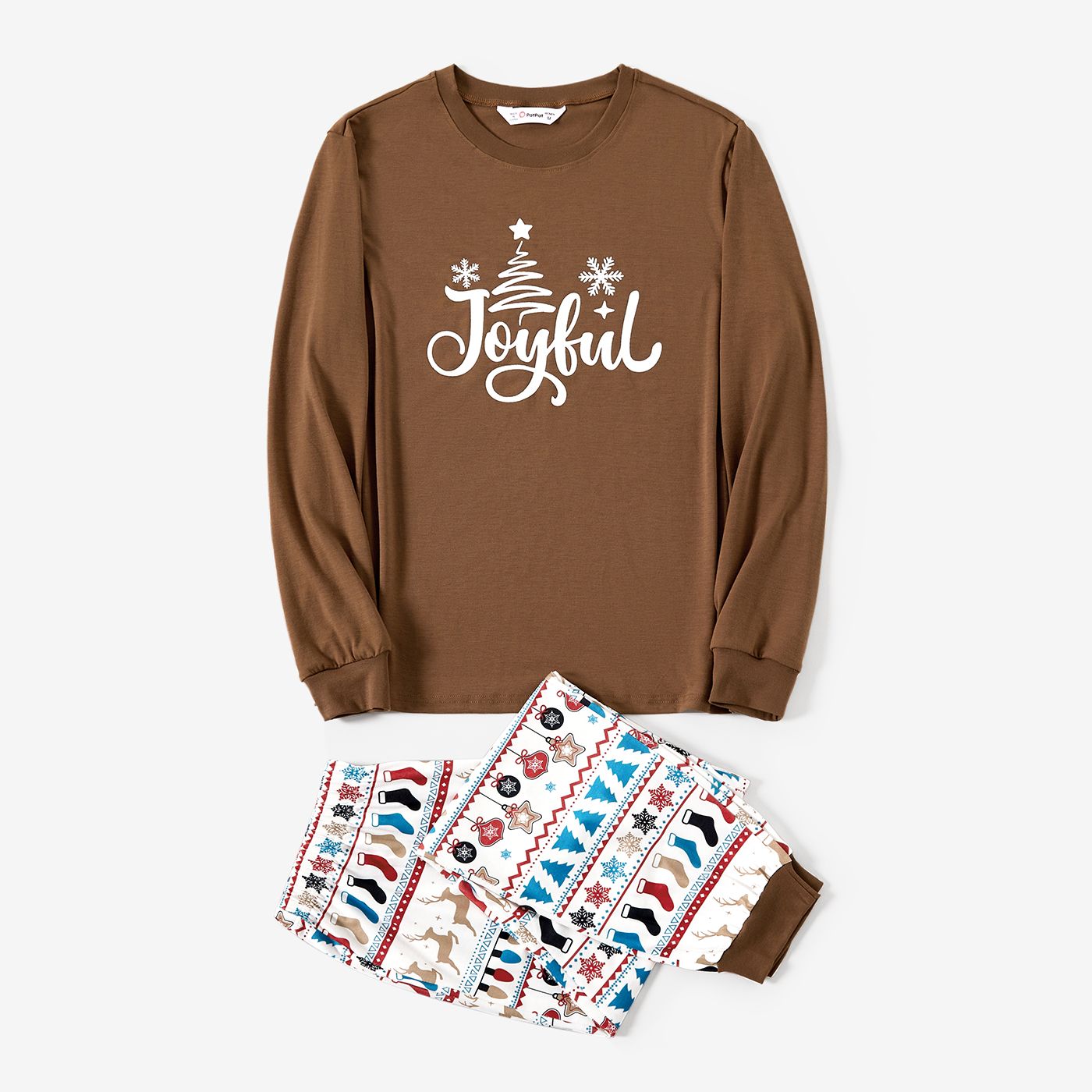 Christmas Family Matching Letters Print Long-sleeve Pajamas Sets(Flame Resistant)