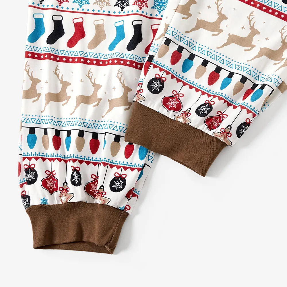 Christmas Family Matching Letters Print Long-sleeve Pajamas Sets(Flame Resistant)   big image 20