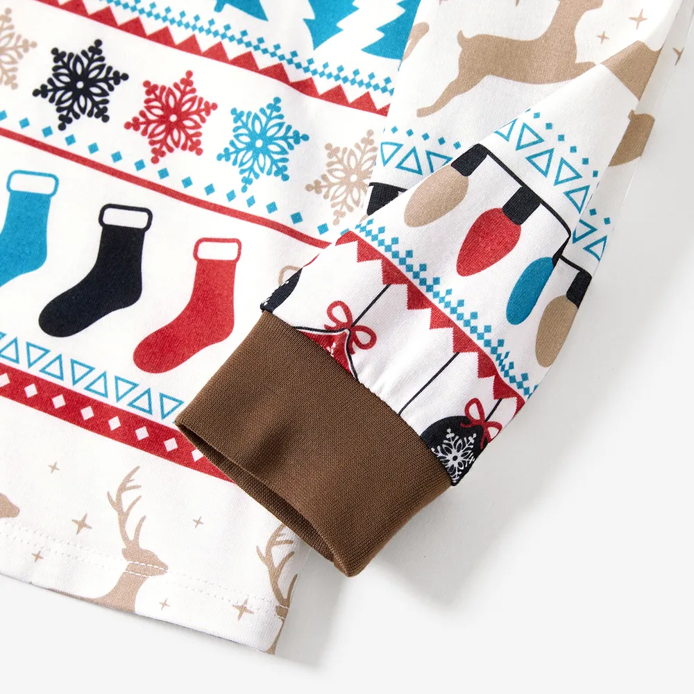 Christmas Family Matching Letters Print Long-sleeve Pajamas Sets(Flame Resistant)   big image 9