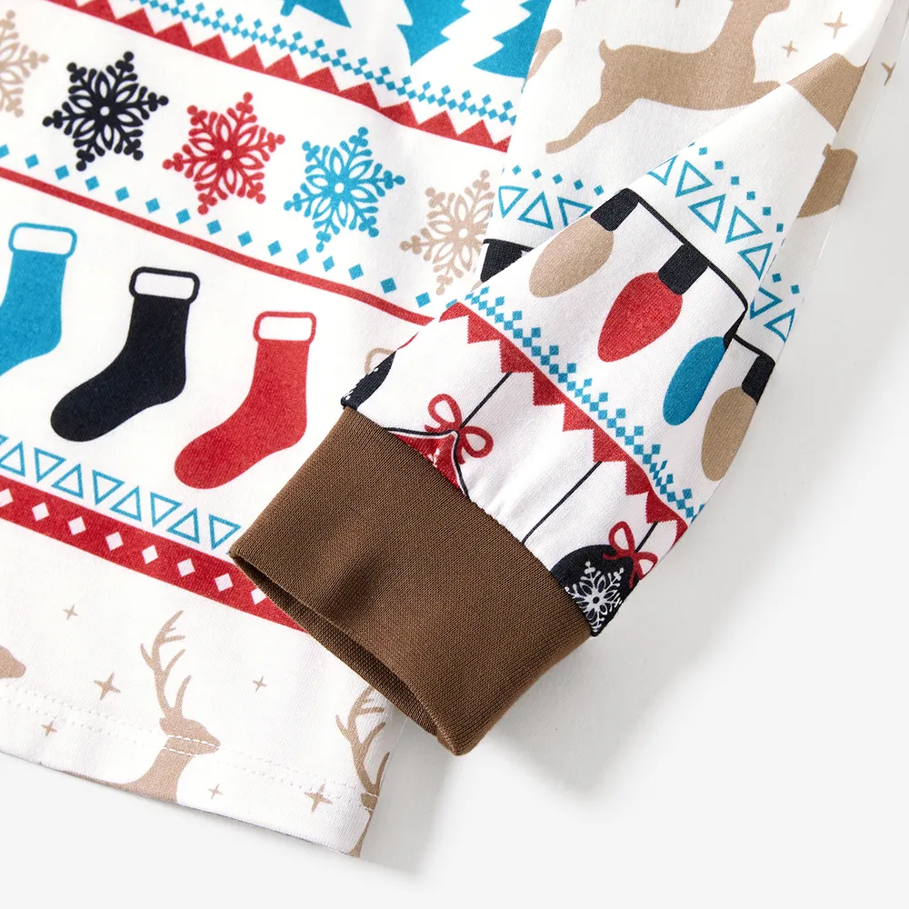 Christmas Family Matching Letters Print Long-sleeve Pajamas Sets(Flame Resistant) big image 9