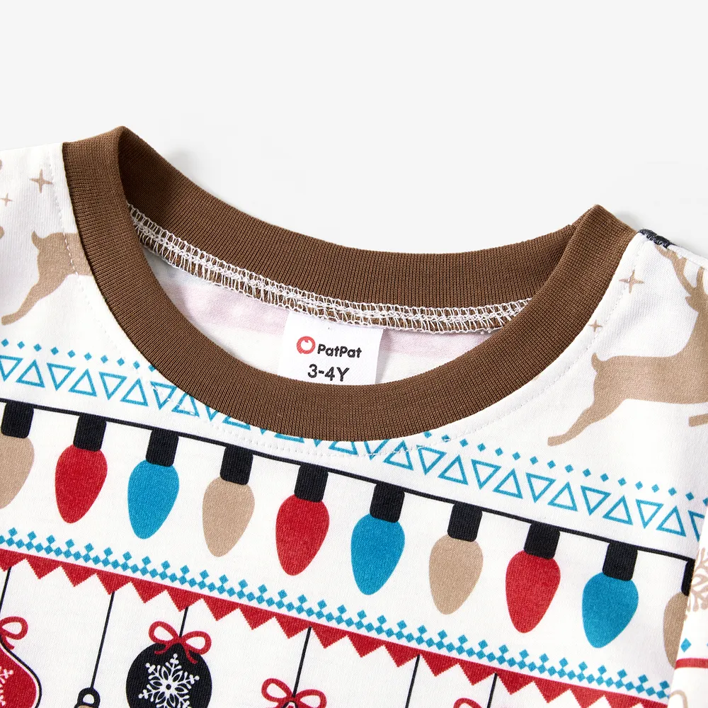 Christmas Family Matching Letters Print Long-sleeve Pajamas Sets(Flame Resistant)   big image 8