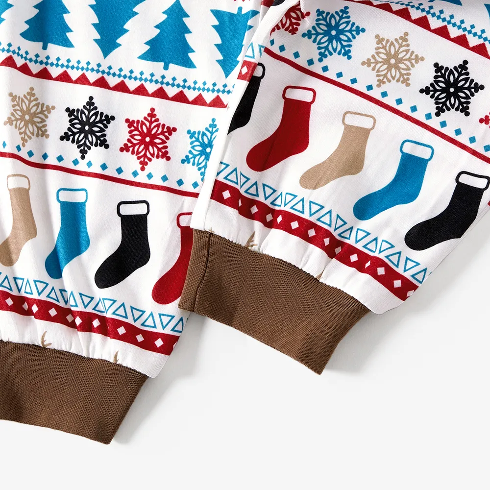 Christmas Family Matching Letters Print Long-sleeve Pajamas Sets(Flame Resistant) big image 11