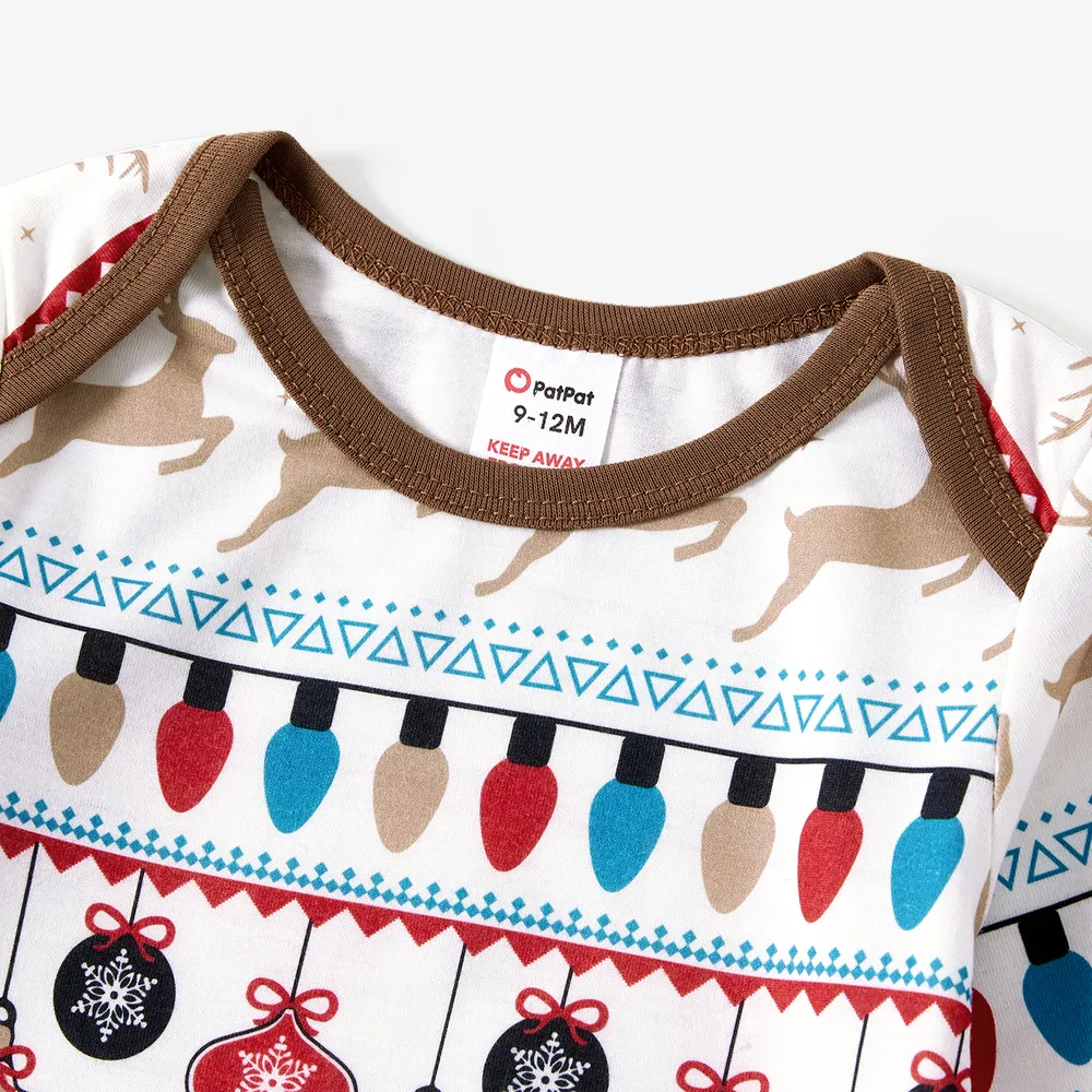 Christmas Family Matching Letters Print Long-sleeve Pajamas Sets(Flame Resistant) big image 3