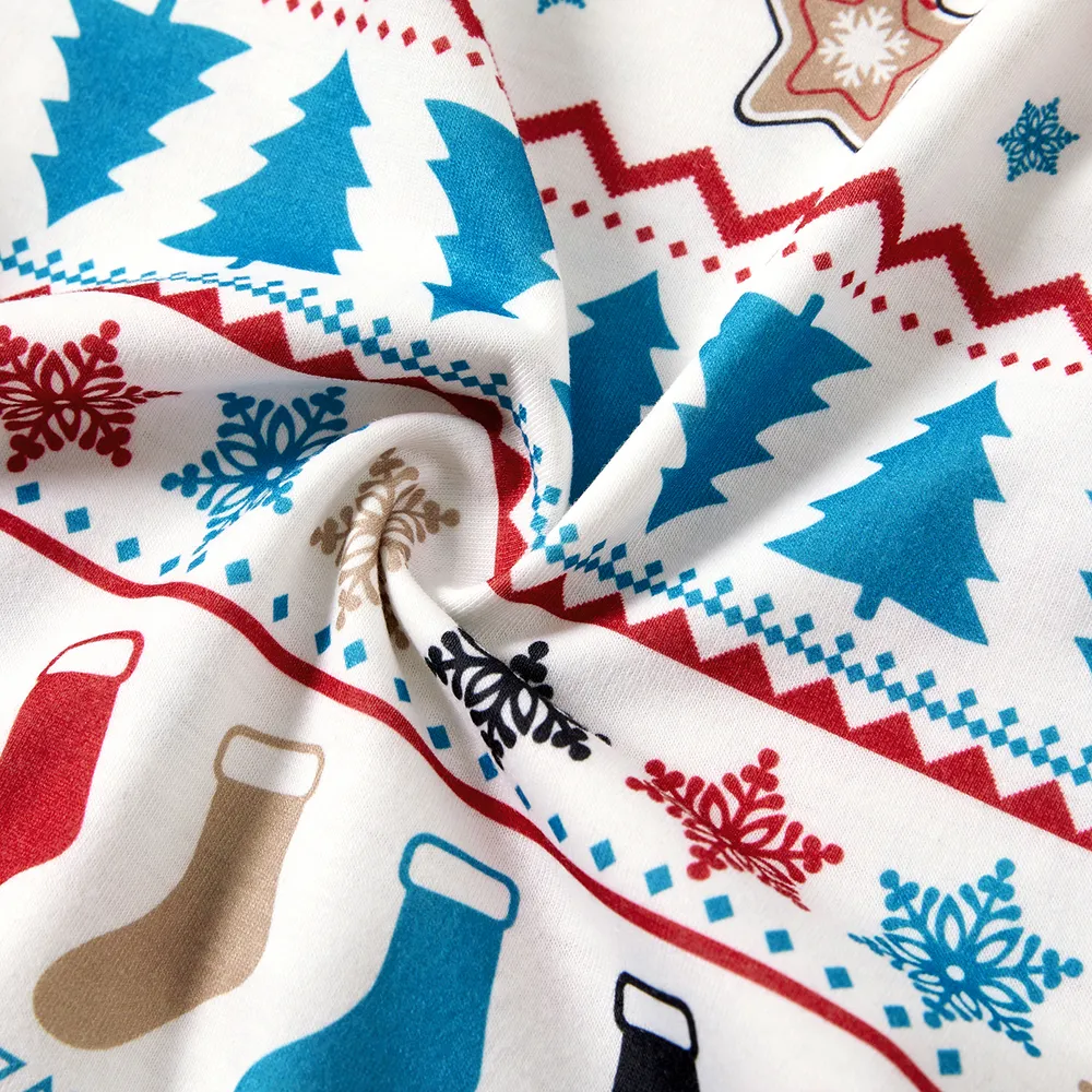 Christmas Family Matching Letters Print Long-sleeve Pajamas Sets(Flame Resistant) big image 6