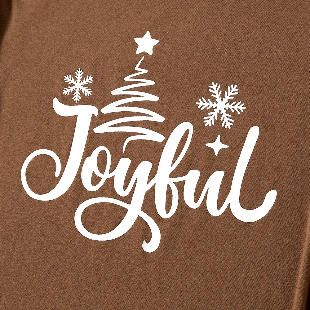 Christmas Family Matching Letters Print Long-sleeve Pajamas Sets(Flame Resistant) big image 18