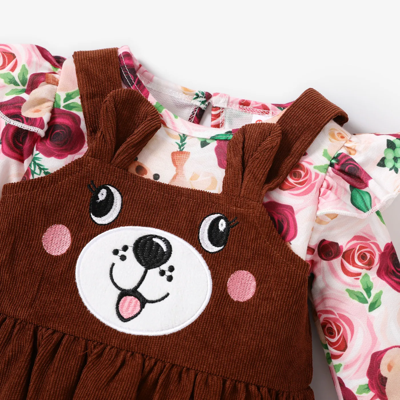 2pcs Baby Girl Childlike Bear Jumpsuit Set  image 4