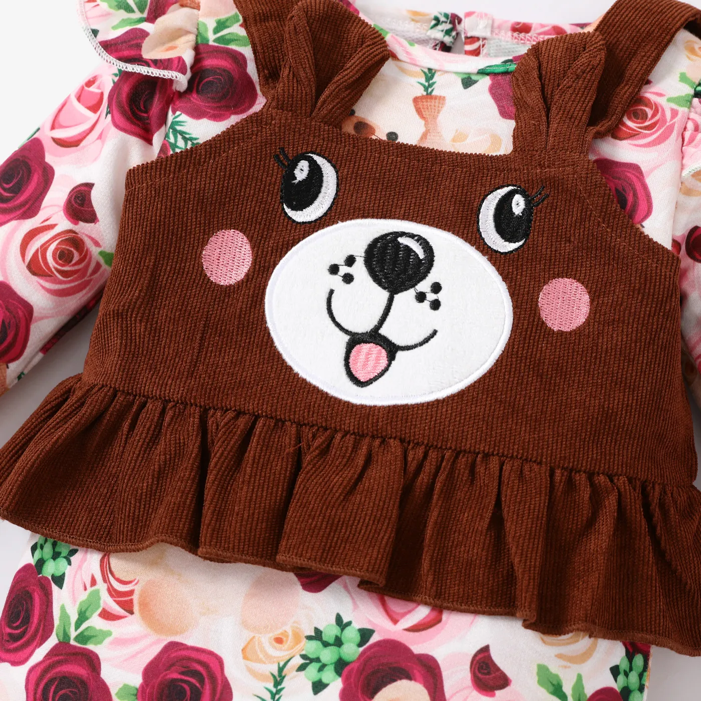 2pcs Baby Girl Childlike Bear Jumpsuit Set  image 5