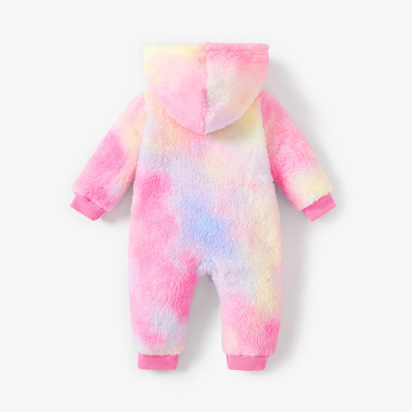 Baby Girl Childlike Expression Zipper Fuzzy Jumpsuit   image 2