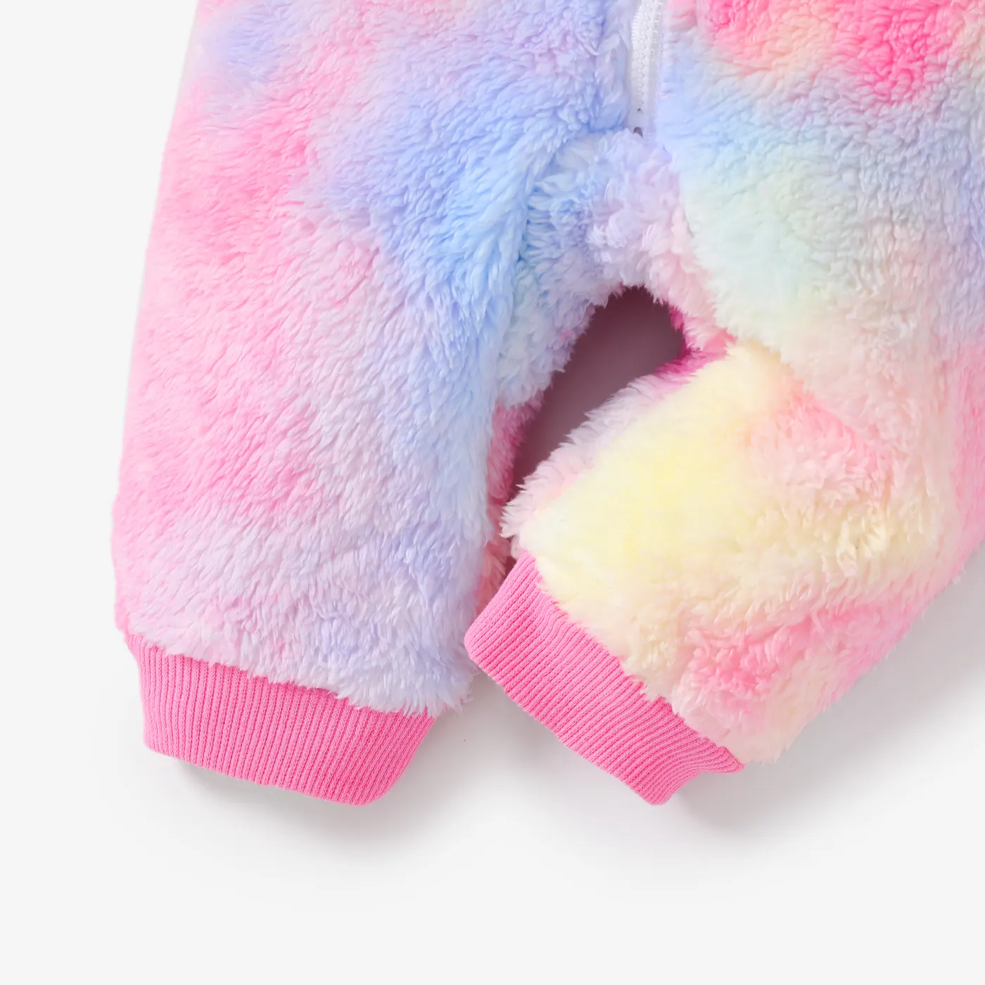 Baby Girl Childlike Expression Zipper Fuzzy Jumpsuit   image 5