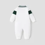 Baby Boy Buttons Front Letters & Bear Graphic Lapel Collar Long-sleeve Jumpsuit   image 2