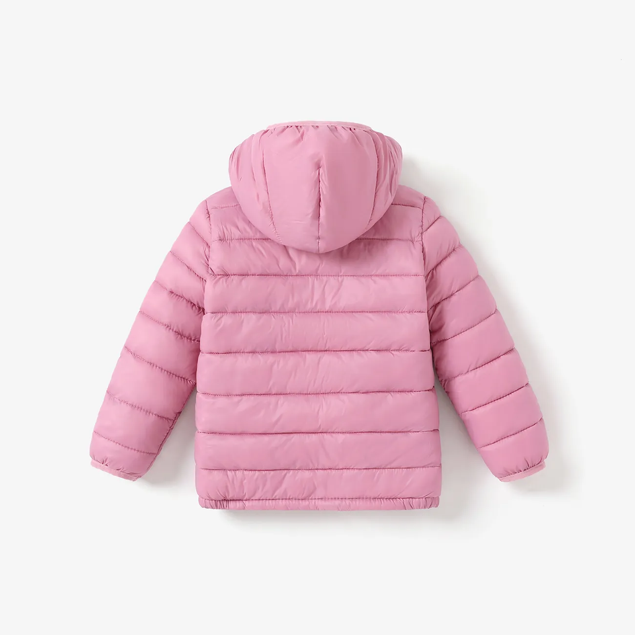 niño niño / niño niña abrigo sólido con capucha y cremallera ligera Rosa claro big image 1