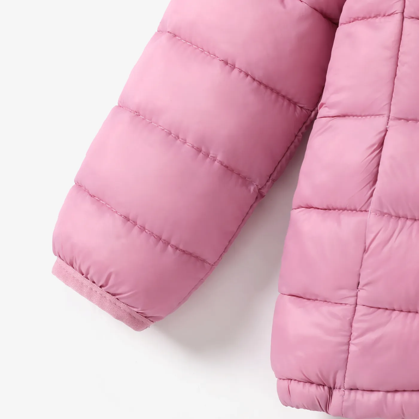 Kid Boy/Kid Girl Lightweight Zipper Solid Hooded Coat Light Pink image 3