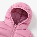 Kid Boy/Kid Girl Lightweight Zipper Solid Hooded Coat Light Pink image 4