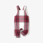 Baby Boy/Girl Button Front Plaid Overalls Red