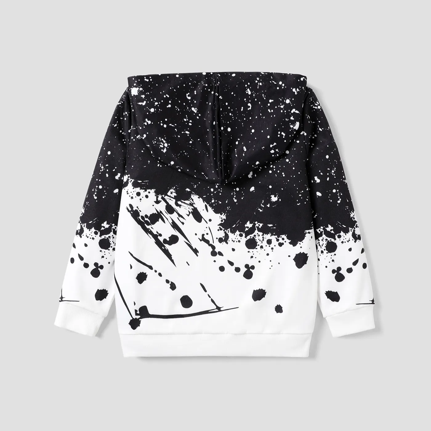 Kid Boy Space Print Trendy Hooded Long Sleeve Sweatshirt  image 4