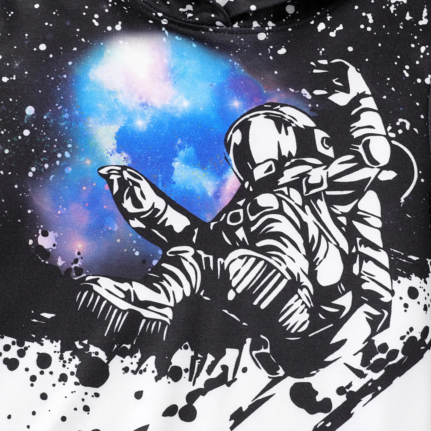 Kid Boy Space Print Trendy Hooded Long Sleeve Sweatshirt  image 2