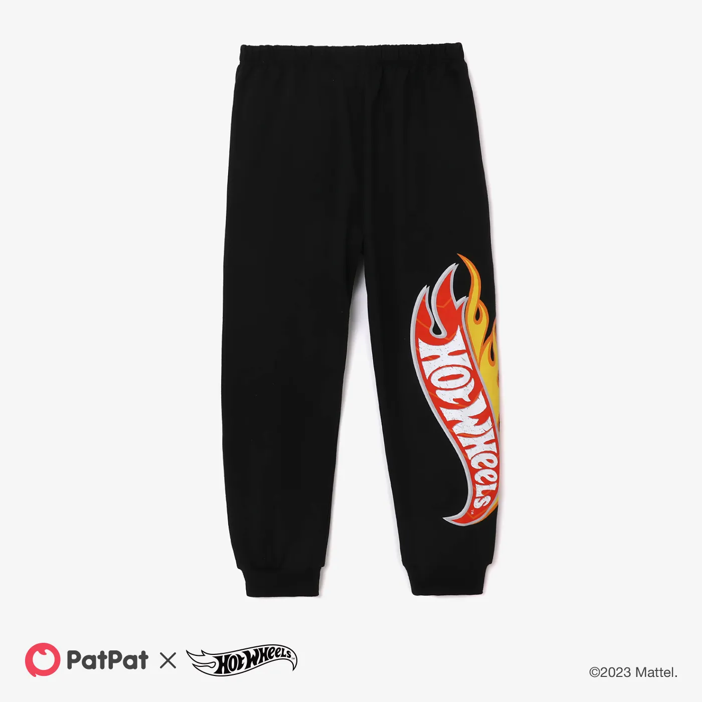 Hot Wheels Kid Boy Vehicle Race Car Print Sweatshirt and Elasticized Pants Orange