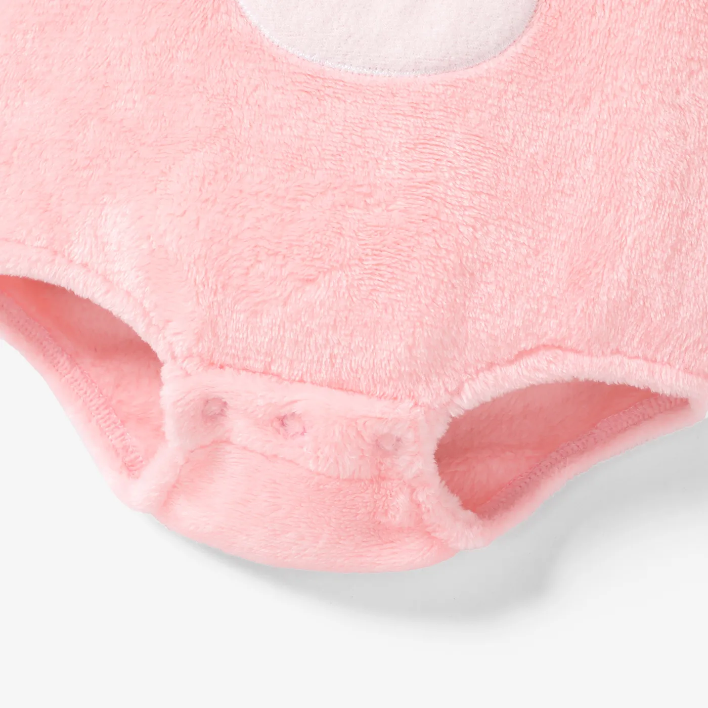Baby Girl  Rabbit Animal Pattern Hooded Romper Pink image 5