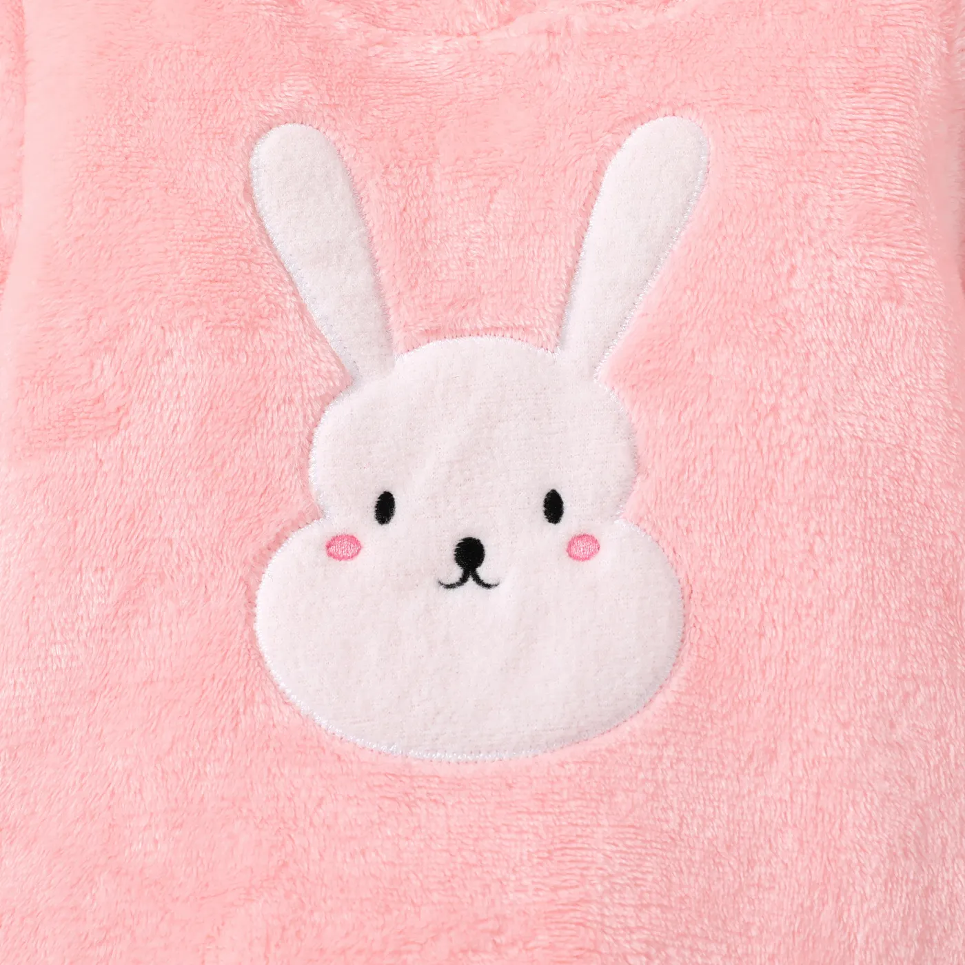 Baby Girl  Rabbit Animal Pattern Hooded Romper Pink image 4