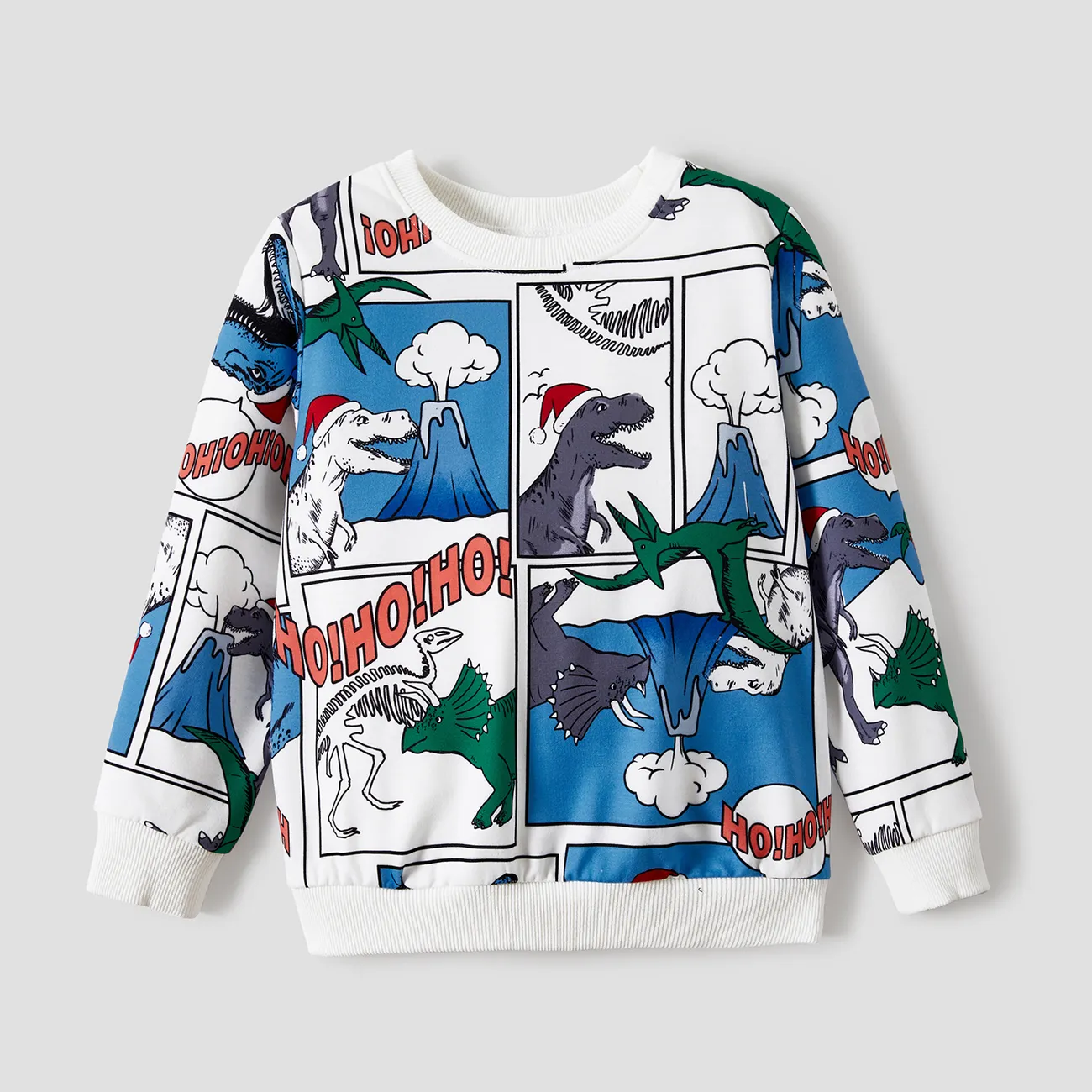 Family Matching Dinosaur All-over Print Long Sleeve Tops big image 1