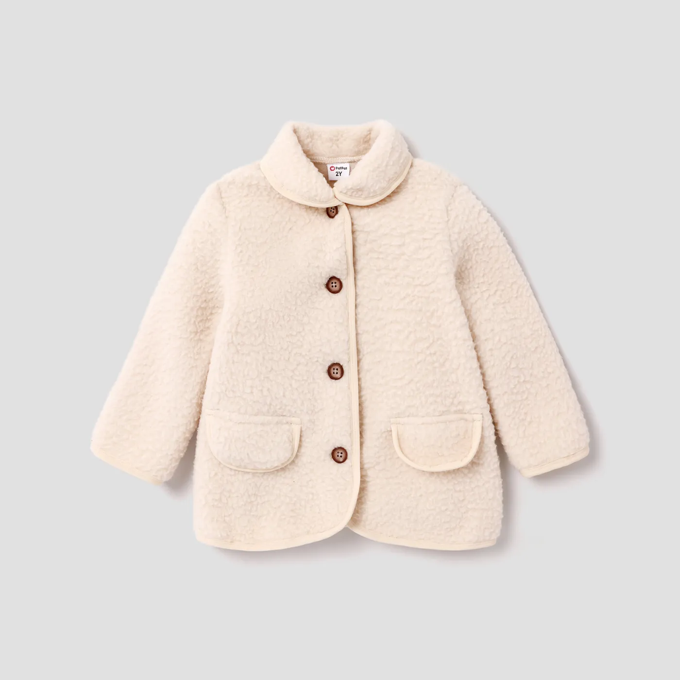 Toddler Boy/Girl Solid Button Casual Coat Apricot